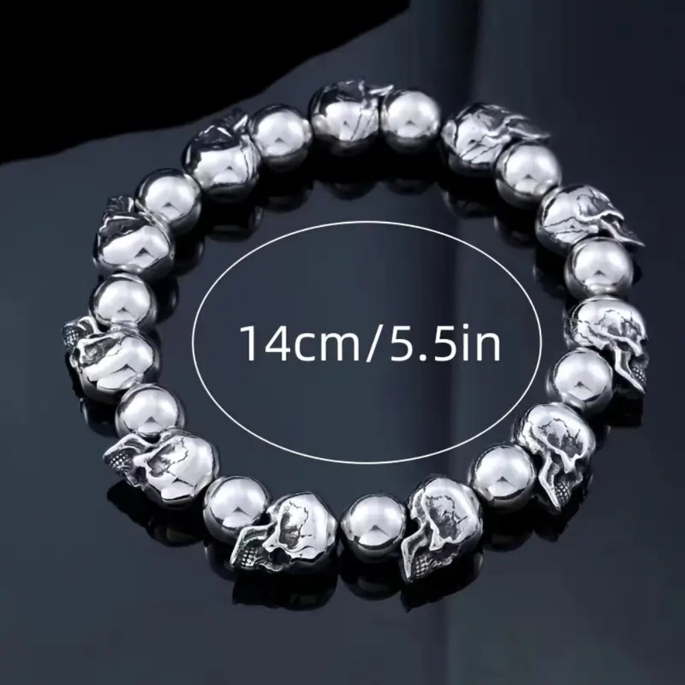 MCA Motorcycle Gothic Retro Full Skull Bracelet