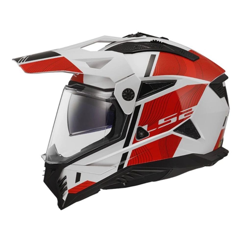 LS2 MX702 Pioneer II Hill White/Red Helmet