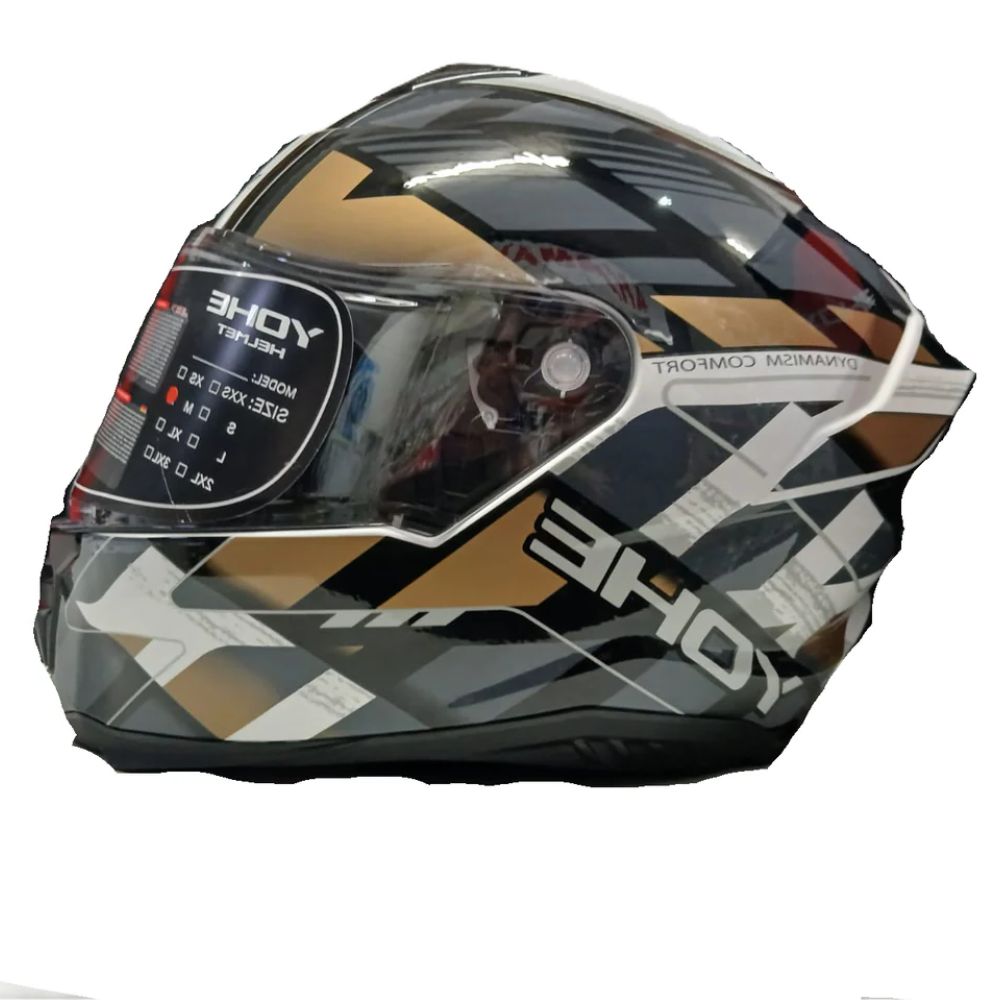 YOHE 987 Forward Gloss Grey/Gold/White Helmet