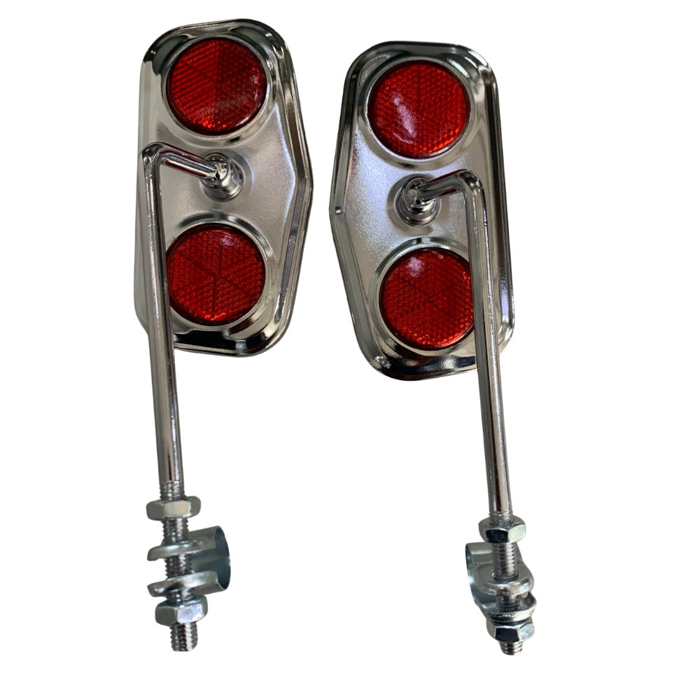 Universal Oblong CP Clamp-On Motorcycle Mirrors pair
