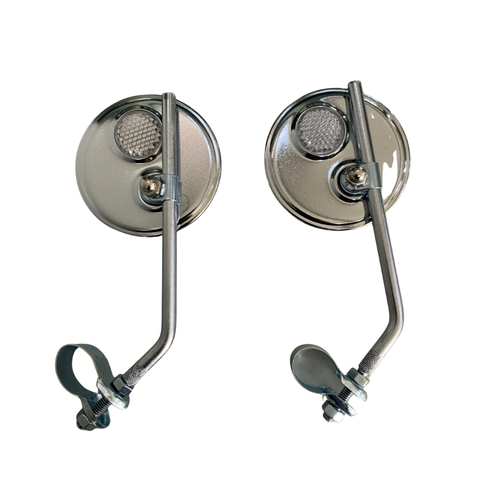 Universal Round Chrome Clamp-On Motorcycle Mirrors pair