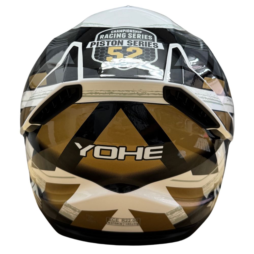 YOHE 987 Forward Gloss Grey/Gold/White Helmet