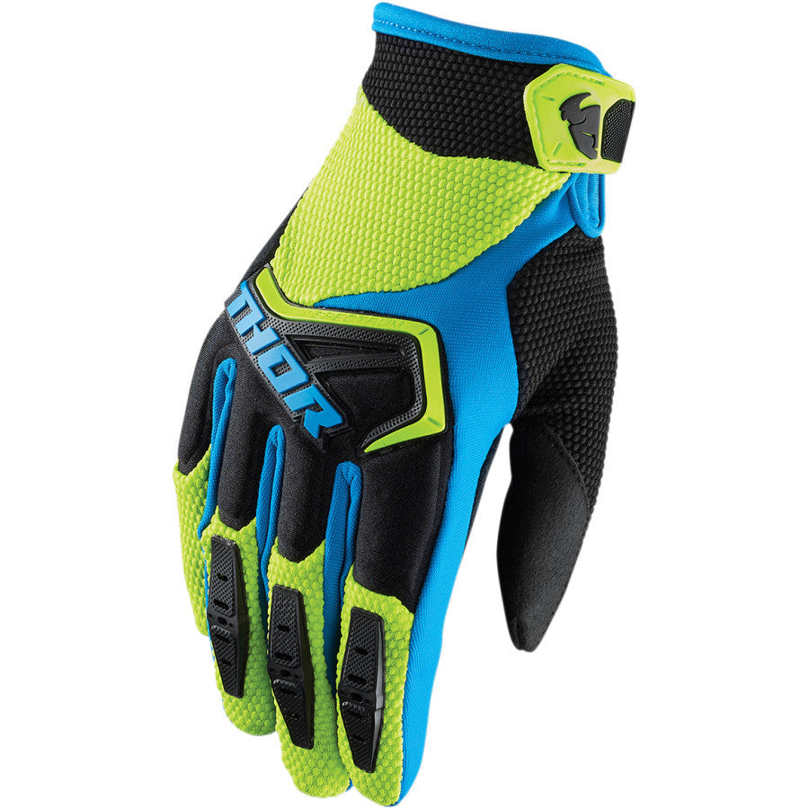 Thor Spectrum Green/Black/Blue Gloves