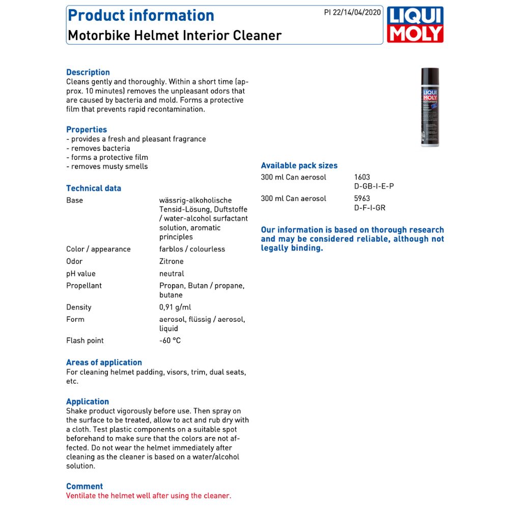 Liqui Moly Motorbike Helmet & Shoe Cleaner