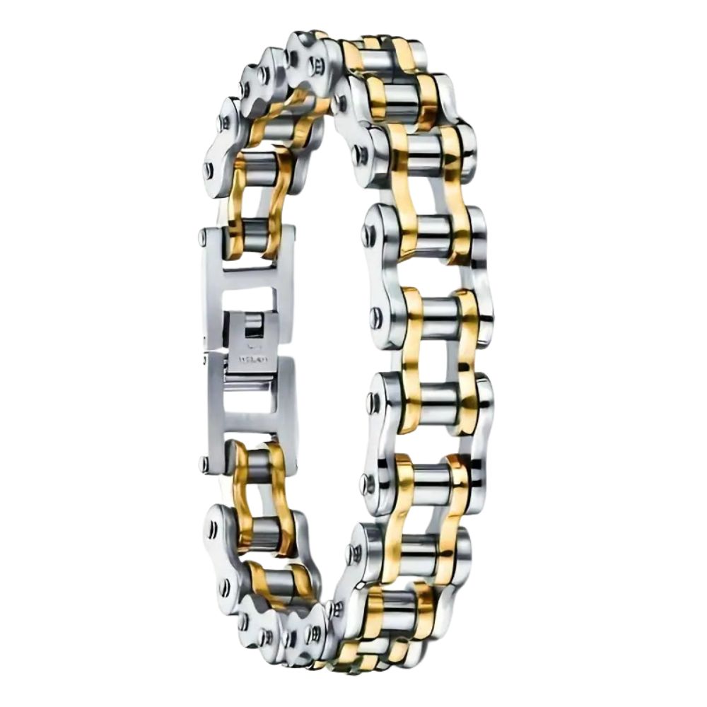 MCA Motorcycle Chain Silver/Gold Bracelet