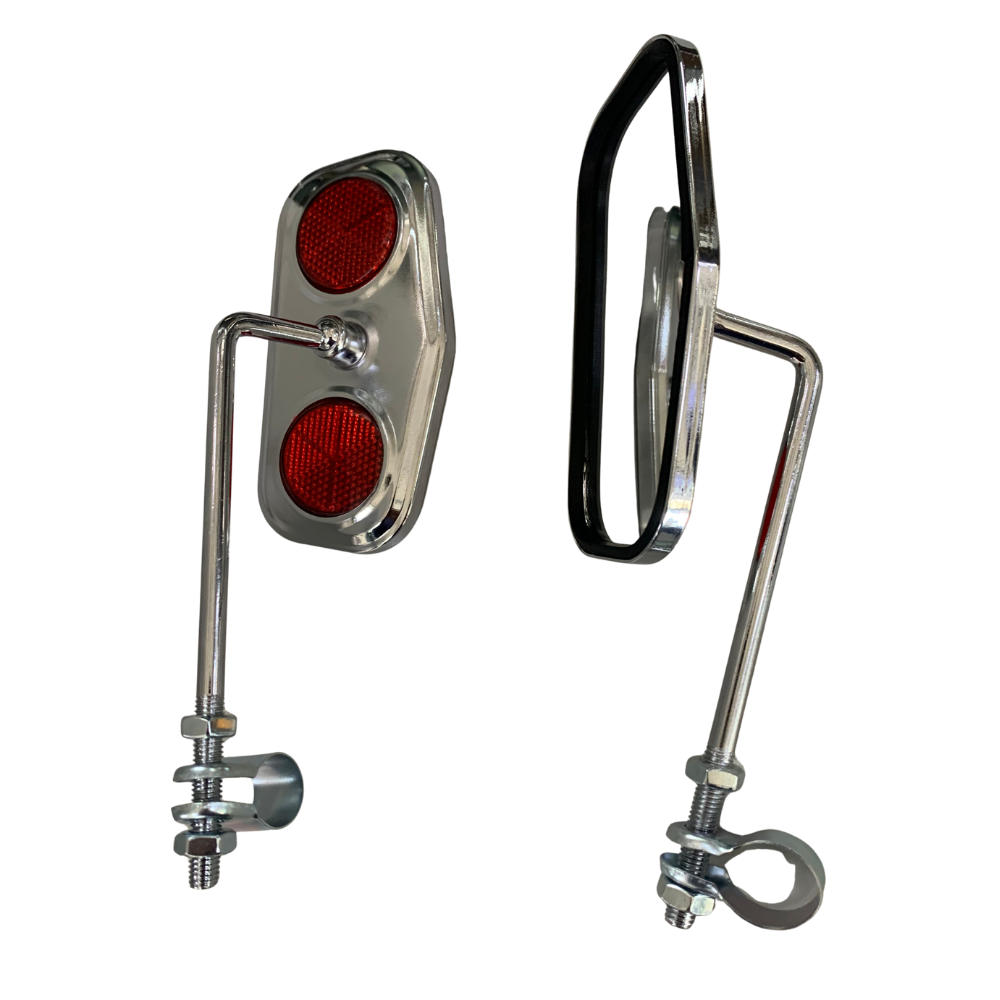 Universal Oblong CP Clamp-On Motorcycle Mirrors pair