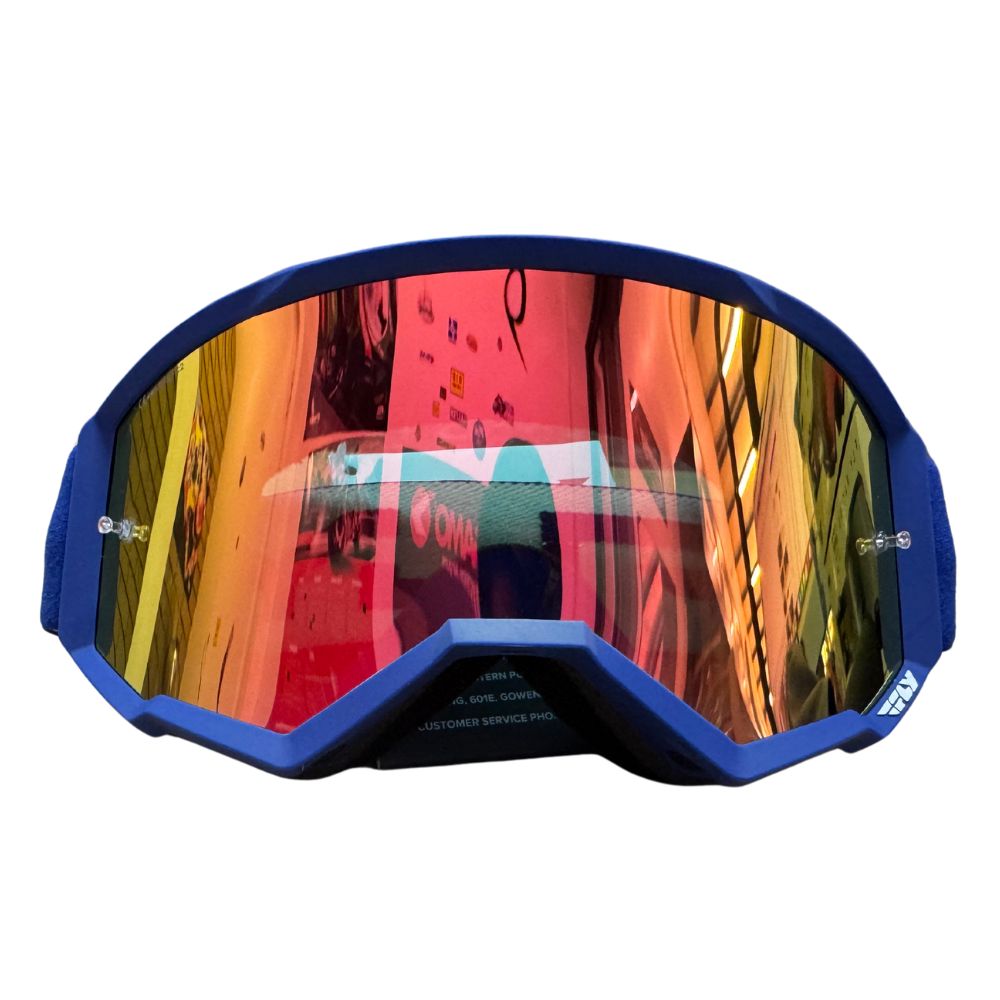 Fly Zone Navy/White Red Mirror Smoke Lens Goggle