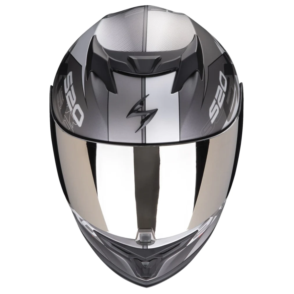 MC Auto: Scorpion Exo-520 Air Cover Matt Silver/Red Helmet