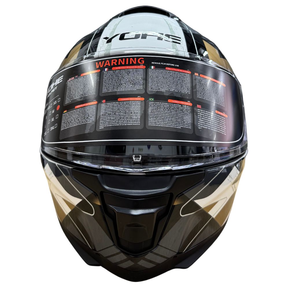 YOHE 987 Forward Gloss Grey/Gold/White Helmet