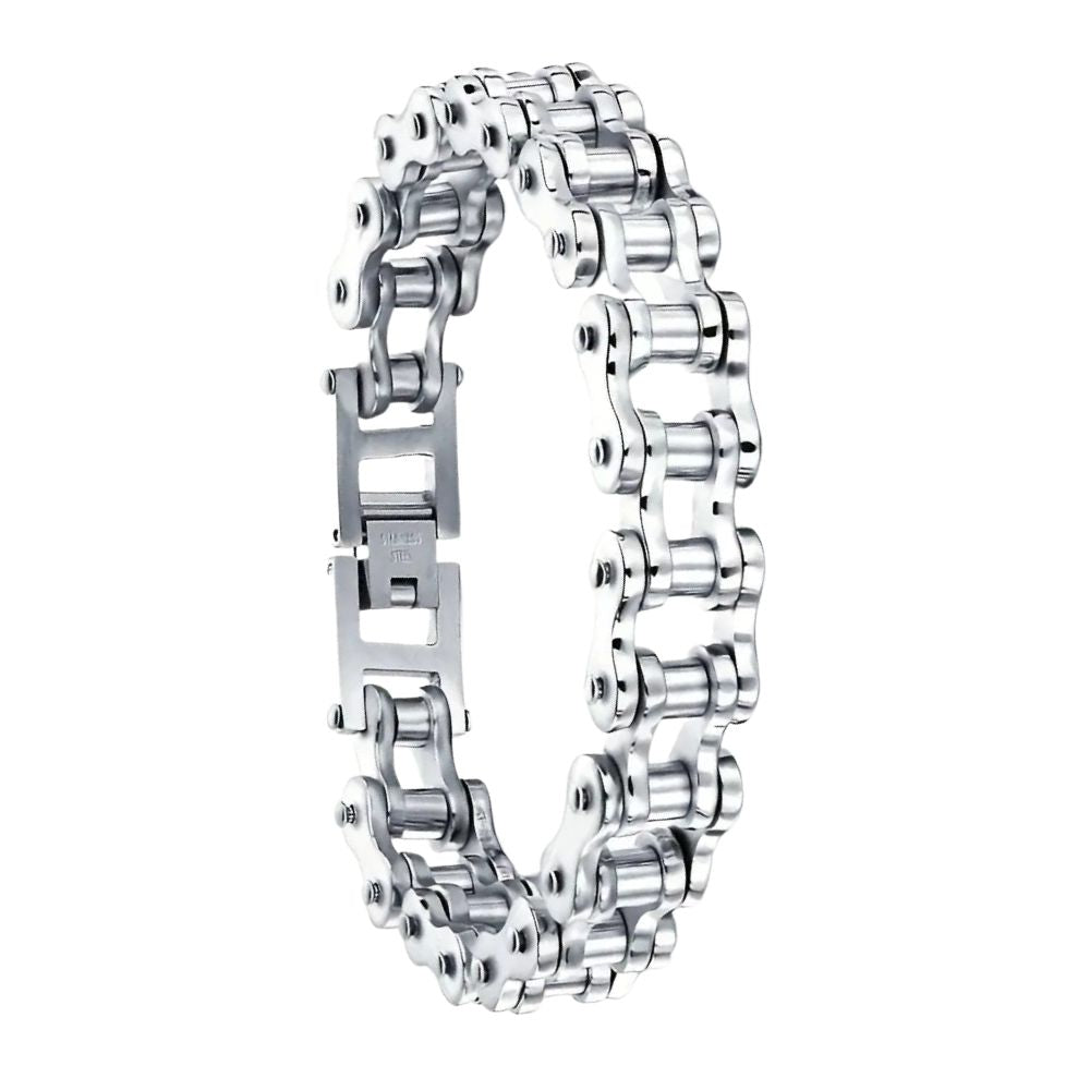 MCA Motorcycle Chain Silver Bracelet