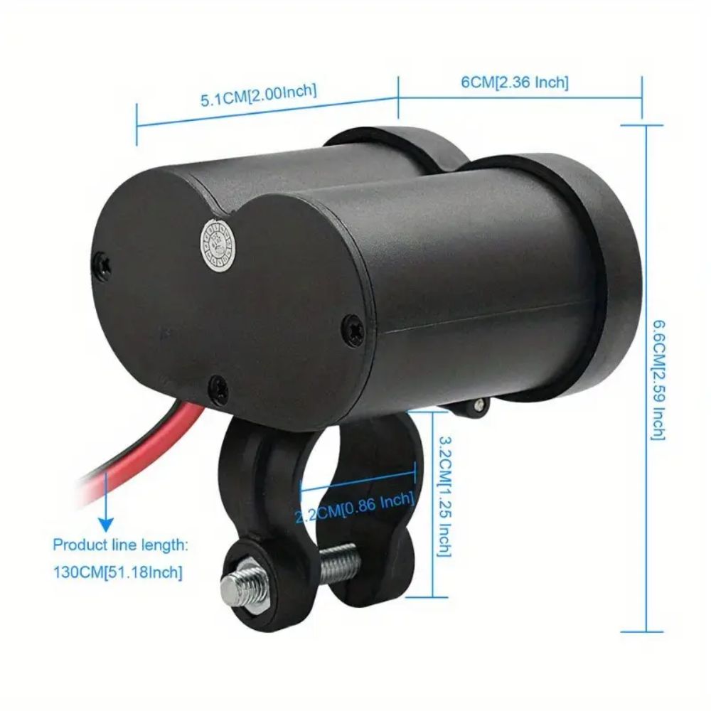 MCA Motorcycle Multifunctional USB Charger And Cigarette Lighter Port