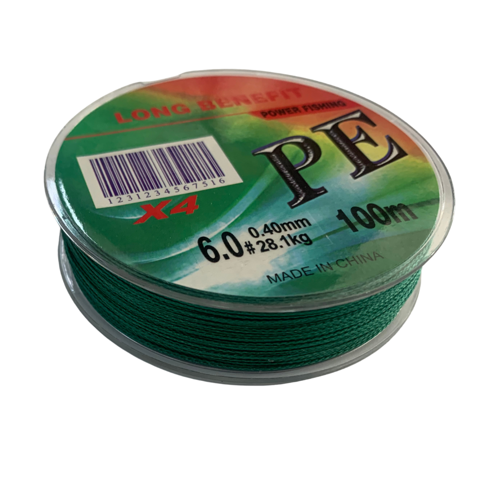 L&B X4 6.0# 62LBS Green 100m Braid Fishing Line