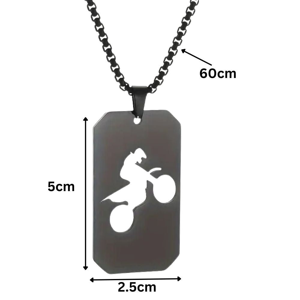 MCA Men's Stainless Steel Motorcycle Necklace