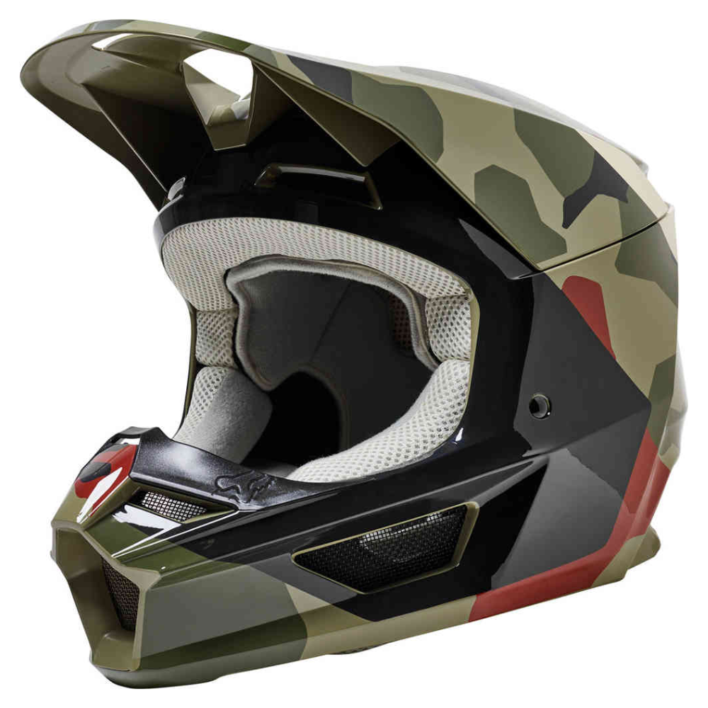 Fox V1 BNKR Green Camo Helmet