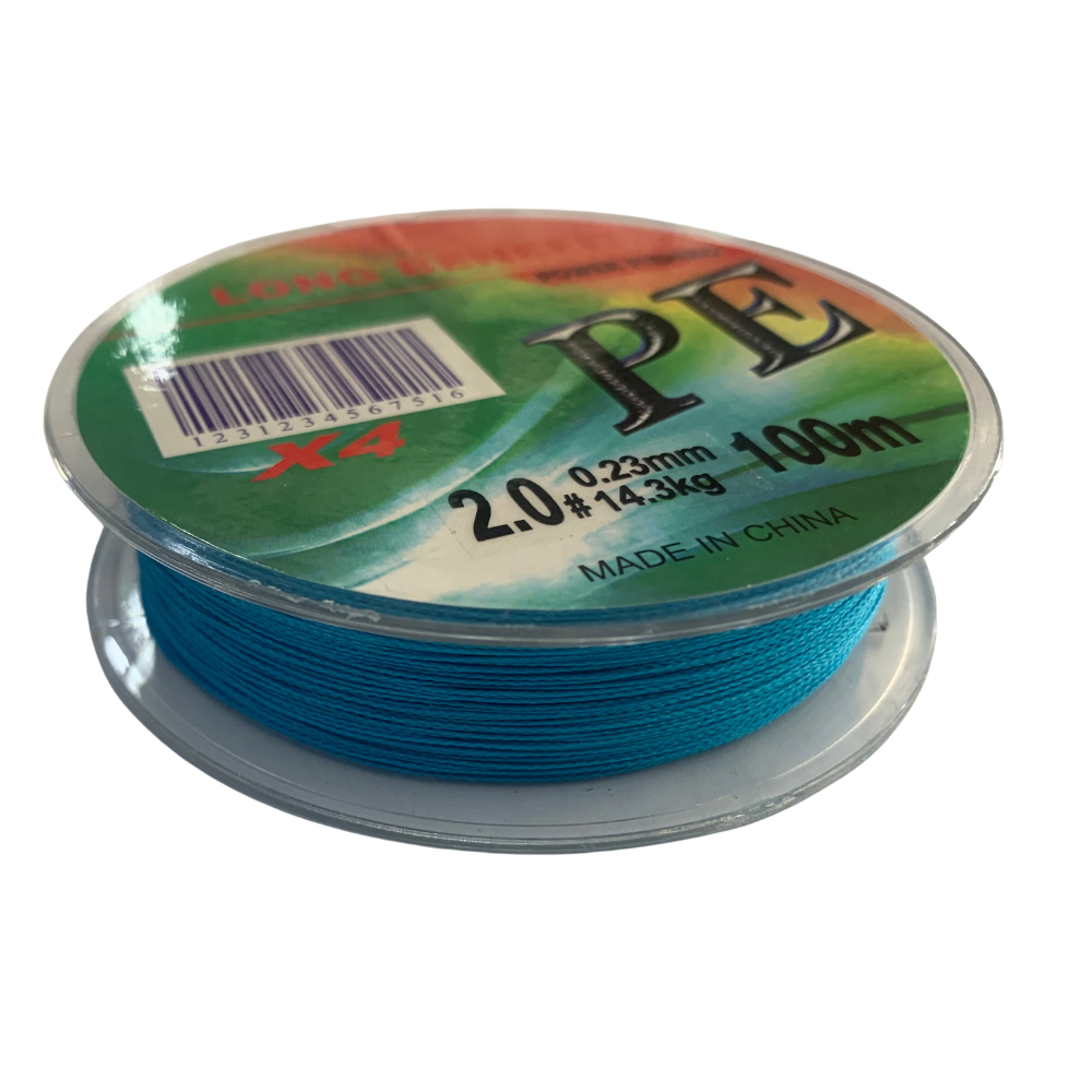 L&B X4 2.0# 31.5LBS Blue 100m Braid Fishing Line