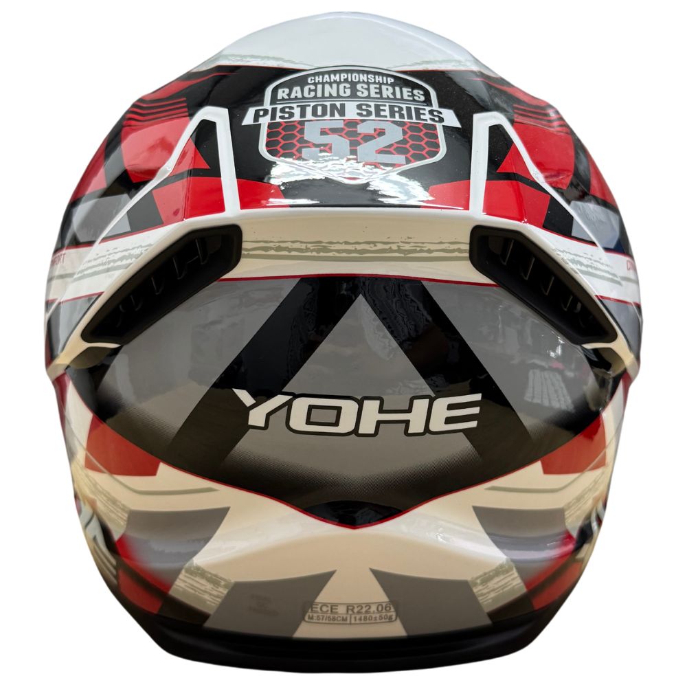 YOHE 987 Forward Gloss Red/White/Grey Helmet