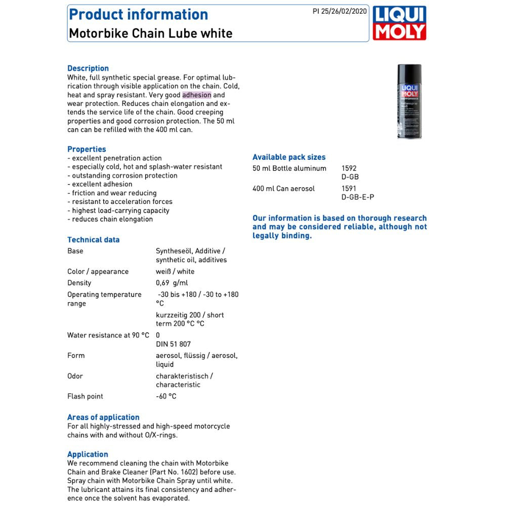 Liqui Moly Motorbike White Chain Lube