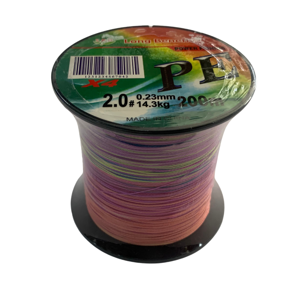 L&B X4 2.0# 31.5LBS Multicolour 200m Braid Fishing Line
