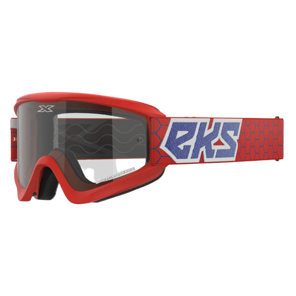 EKS Gox Flat Out Red/White/Blue Clear Goggle