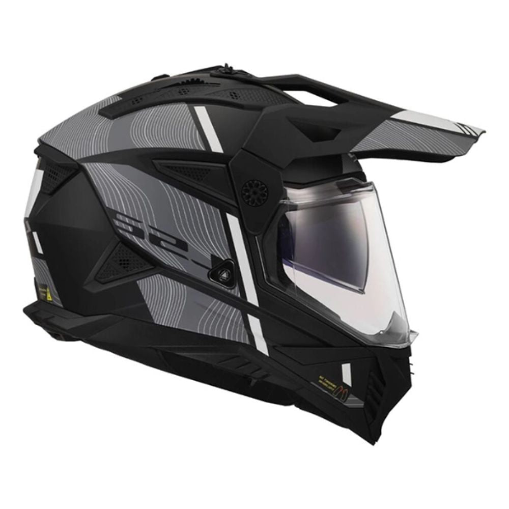 LS2 MX702 Pioneer II Hill Matt Black/White Helmet