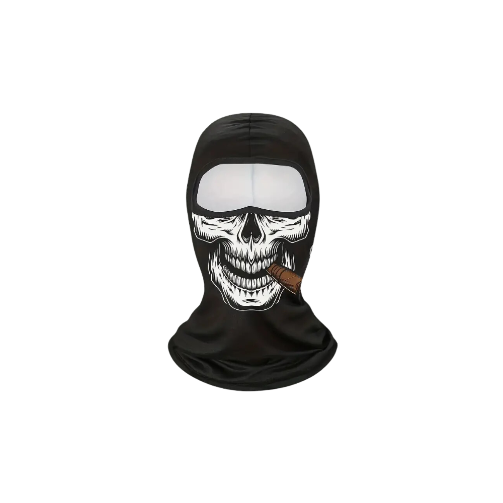 MCA Balaclava White Ghost Skull With Cigar Face Mask