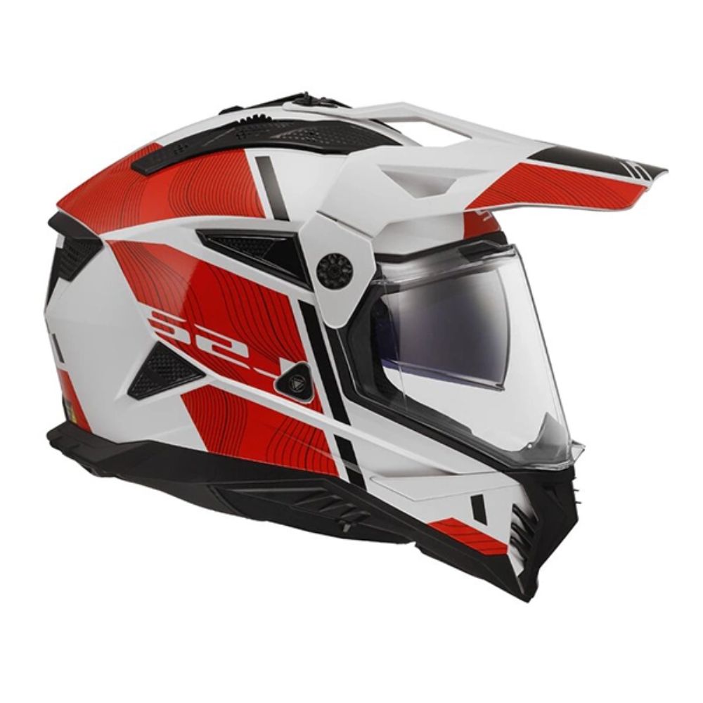 LS2 MX702 Pioneer II Hill White/Red Helmet