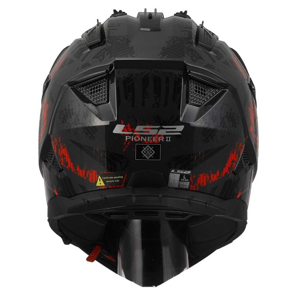 LS2 MX702 Pioneer II Crazy Matt Black/Red Helmet