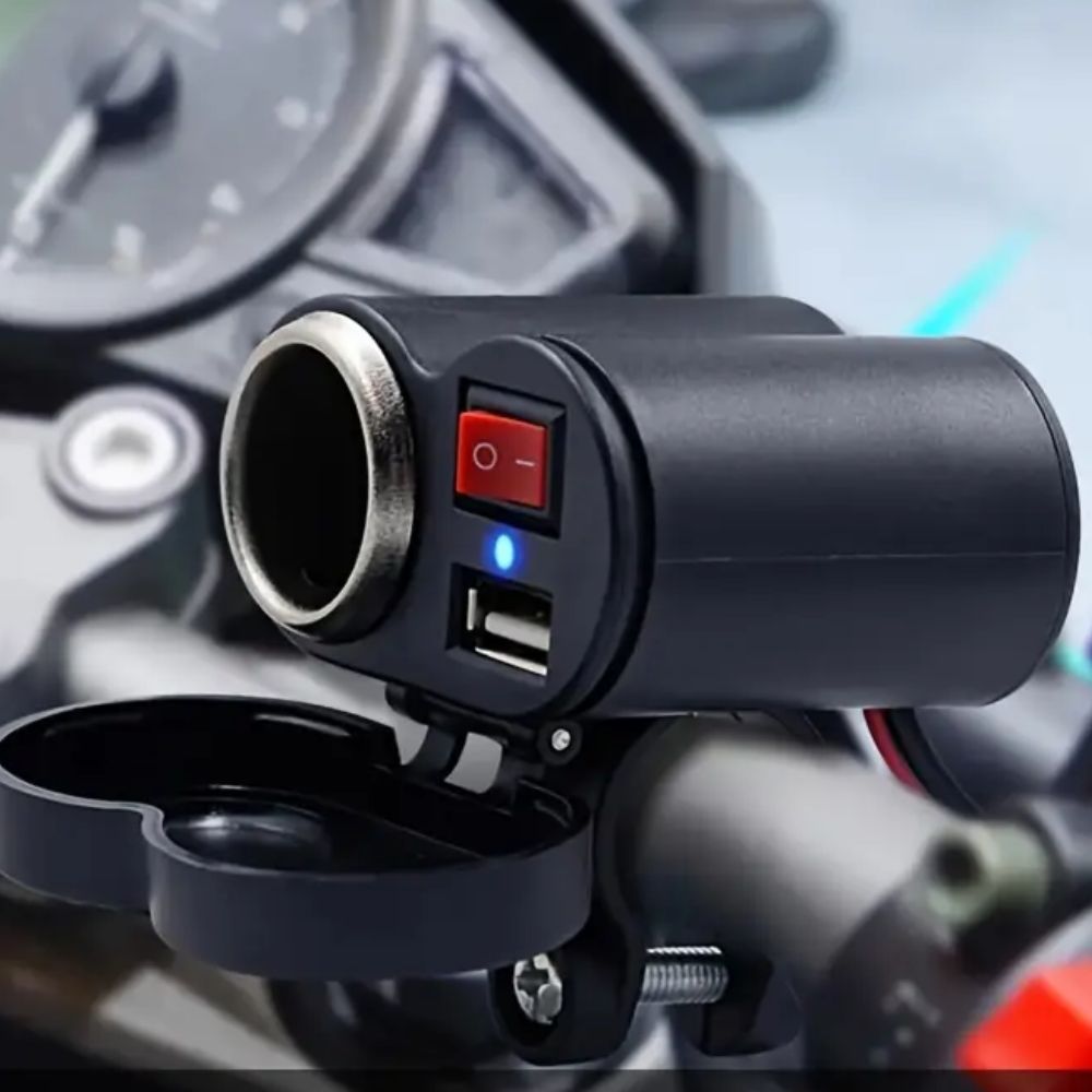 MCA Motorcycle Multifunctional USB Charger And Cigarette Lighter Port