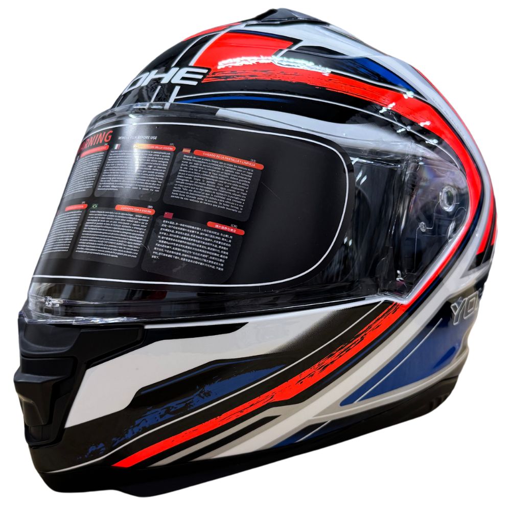 YOHE 987 Gloss Orange/Blue/White Helmet