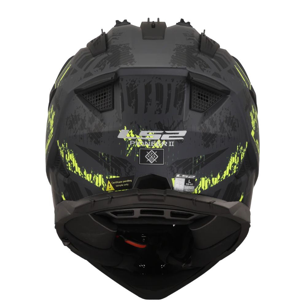 LS2 MX702 Pioneer II Crazy Matt Black/Hi-Vis Yellow Helmet