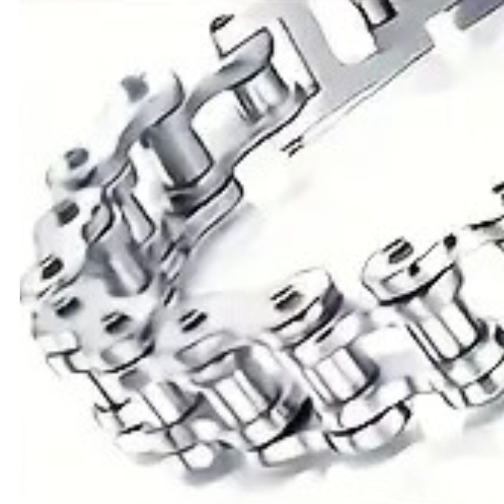 MCA Motorcycle Chain Silver Bracelet