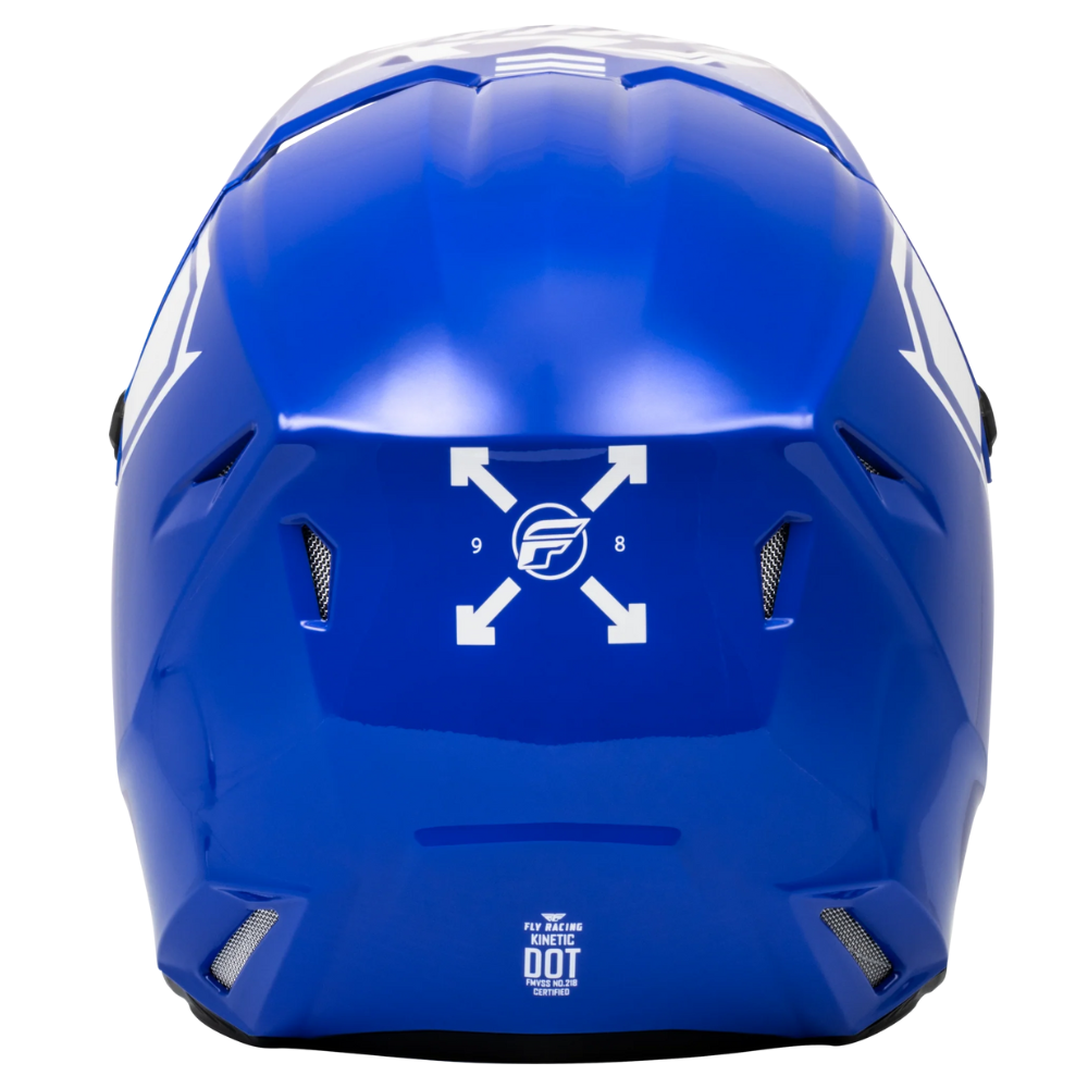 MC Auto: Fly Kinetic Menace Blue/White Helmet