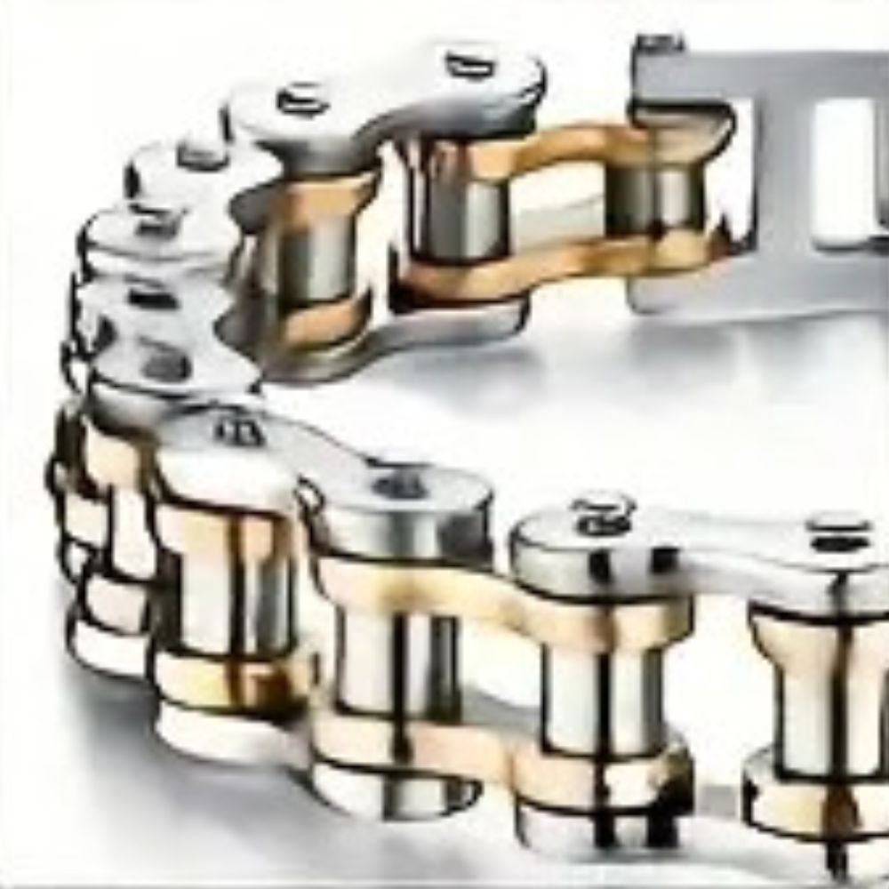 MCA Motorcycle Chain Silver/Gold Bracelet