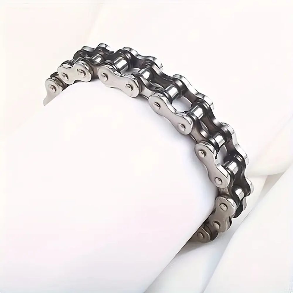 MCA Motorcycle Chain Silver/Black Bracelet