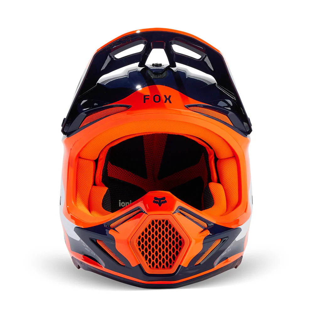 Fox V3 Revise Navy/Orange Helmet