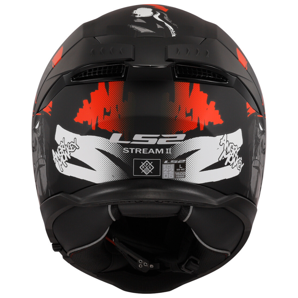 MC Auto: LS2 FF8O8 Stream II Angry Monkey Black/Red Helmet