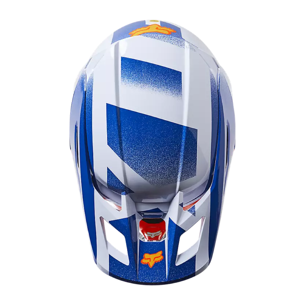 Fox V2 Rkane Orange/Blue Helmet