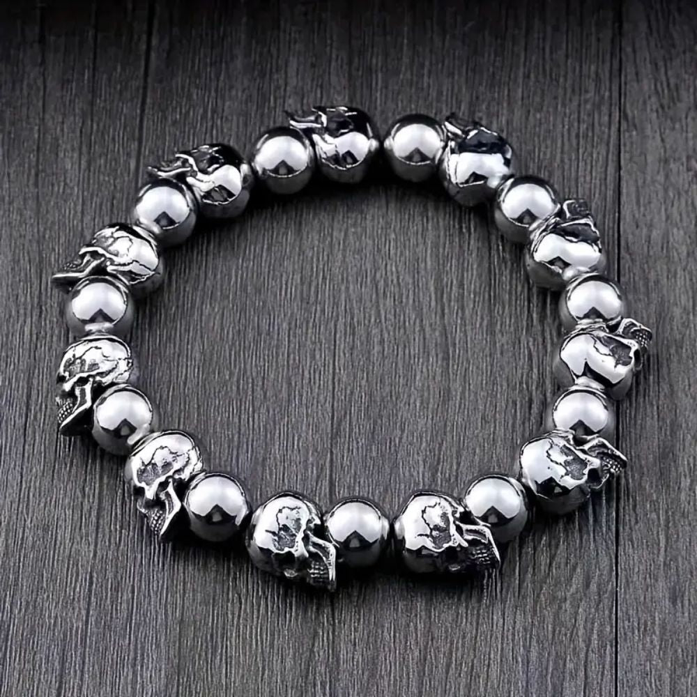 MCA Motorcycle Gothic Retro Full Skull Bracelet