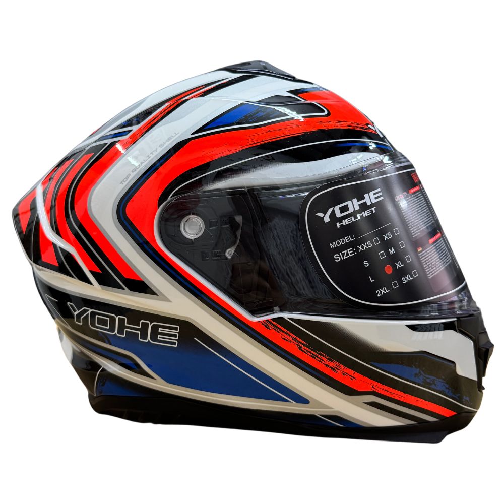 YOHE 987 Gloss Orange/Blue/White Helmet