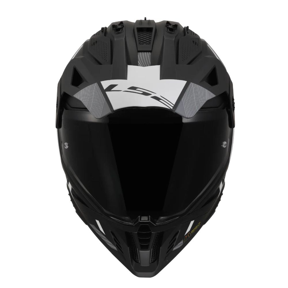 LS2 MX702 Pioneer II Hill Matt Black/White Helmet