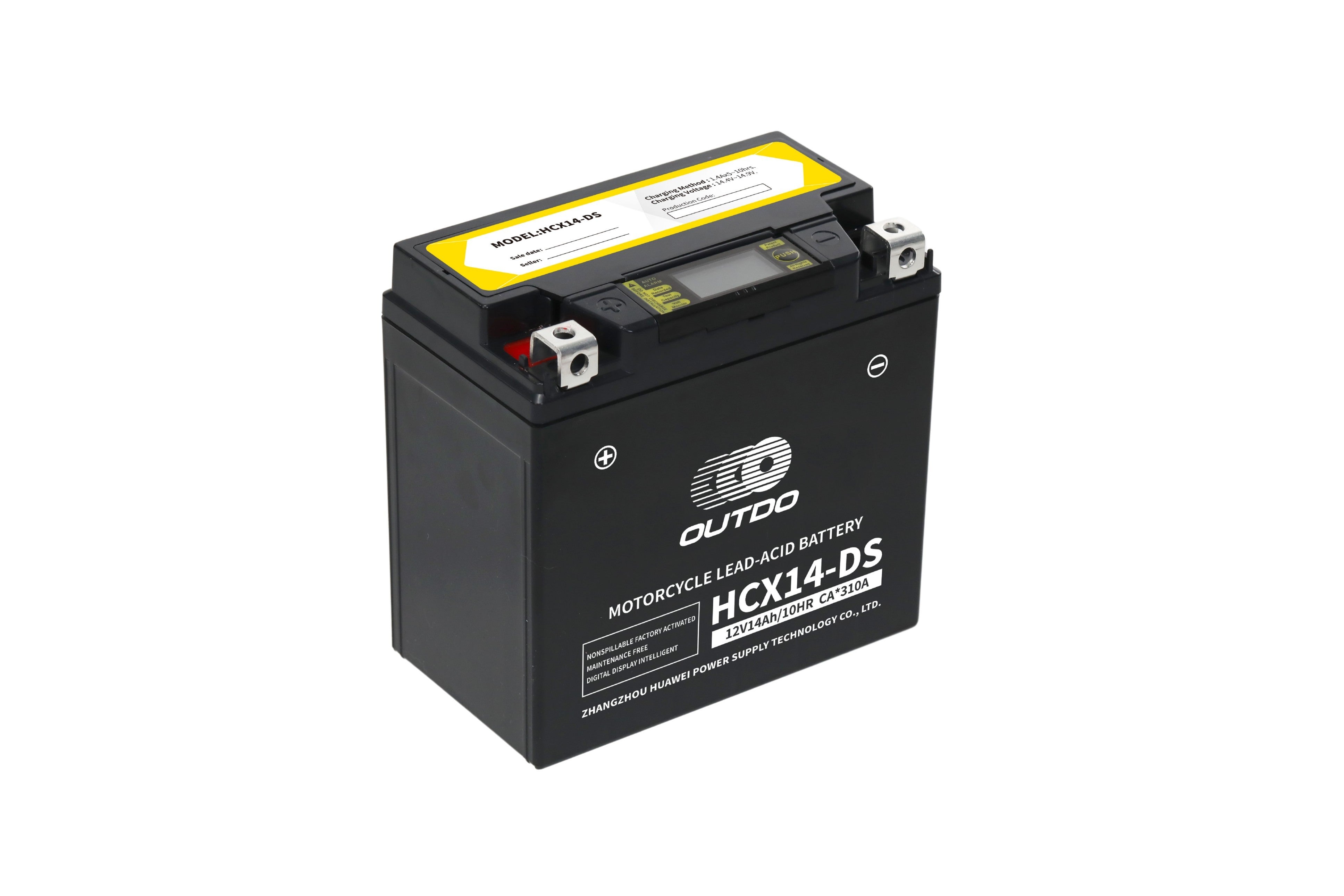 HCX14-DS (GEL) Outdo Motorcycle Battery - 12V-14Ah