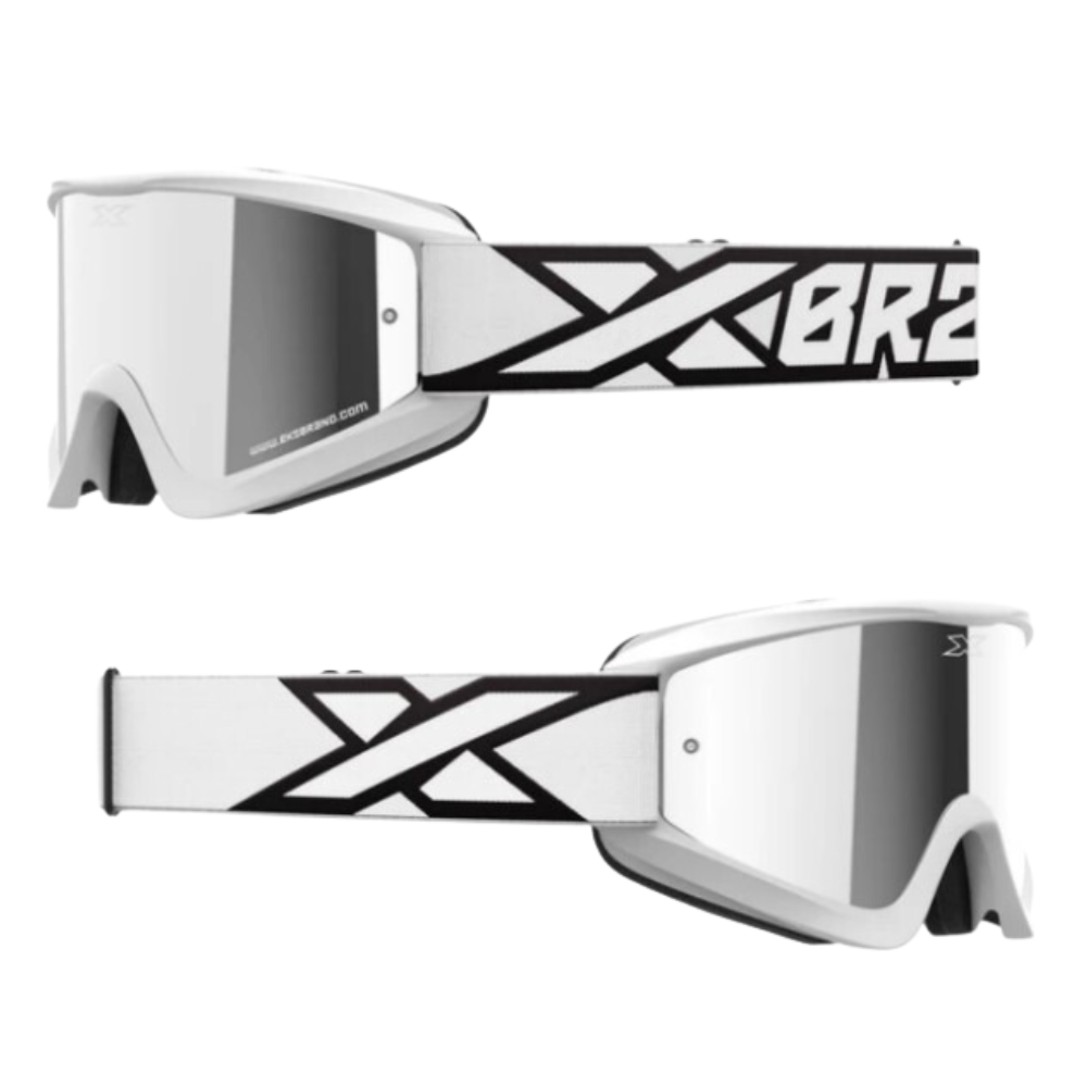 MC Auto: EKS Gox Flat Out White/Black/Silver Mirror Goggle