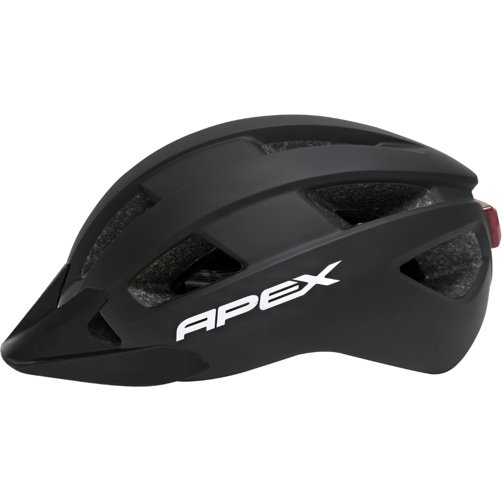 APEX Atom Matte Black Bicycle Helmet