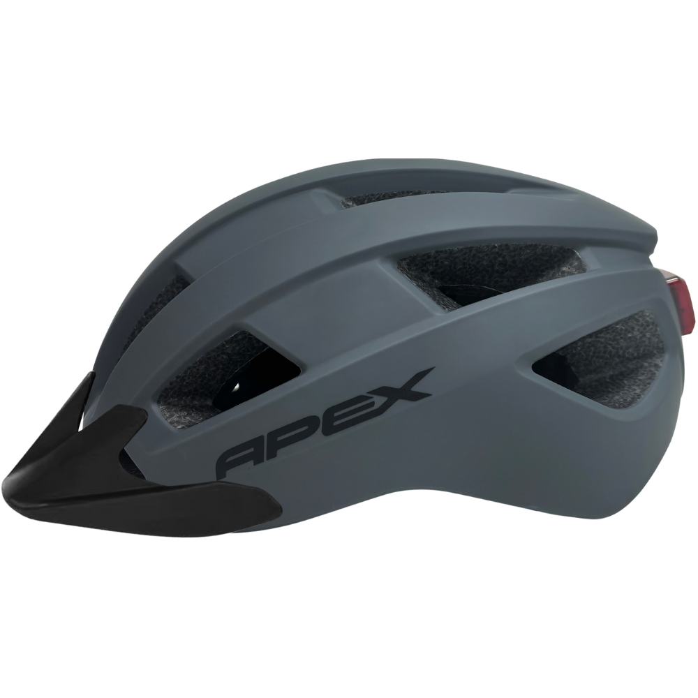 APEX Atom Matte Grey Bicycle Helmet