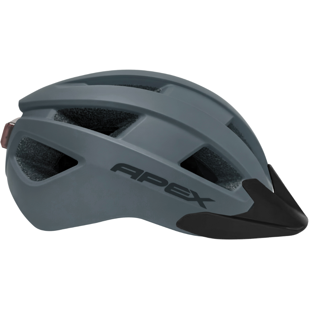 APEX Atom Matte Grey Bicycle Helmet