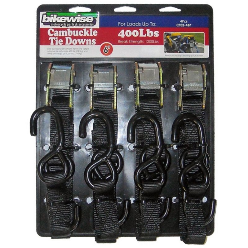 BMA Soft Loop Black 4 Piece Tie Downs - 25mm