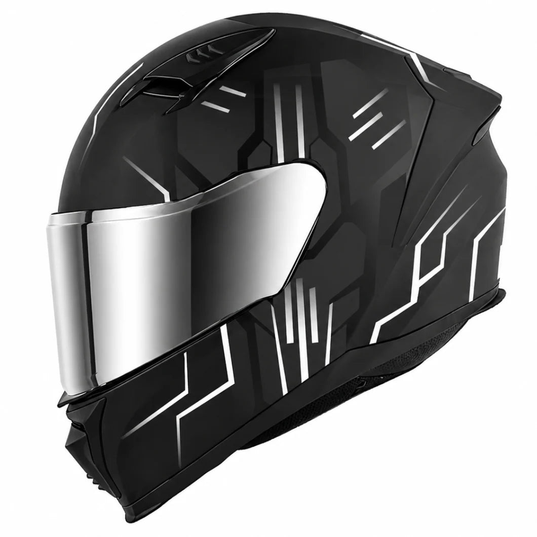 SGI Core Tron White Full Face Helmet