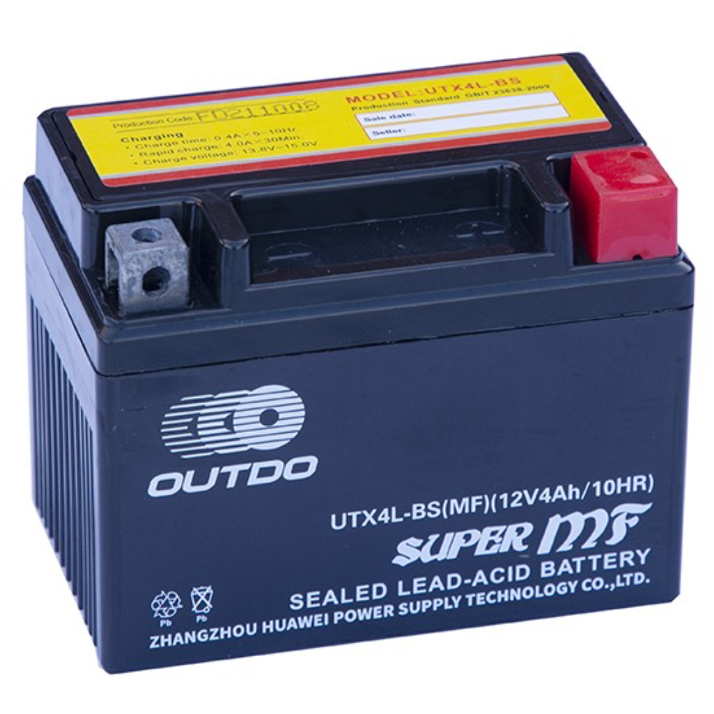 OUTDO Battery UTX4L-BS (YTX4L-BS) -Motorcycle Battery