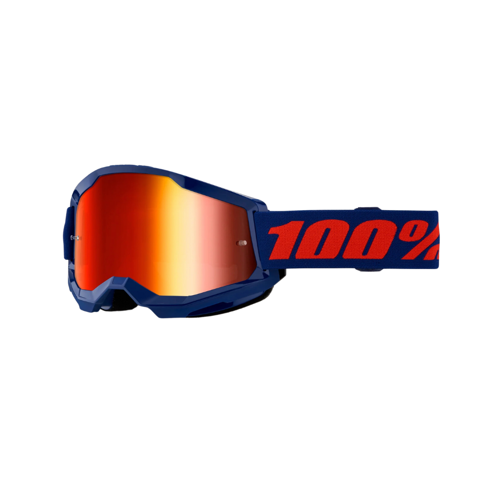 MC Auto: 100% Strata2 Navy/Red Mirror Goggle