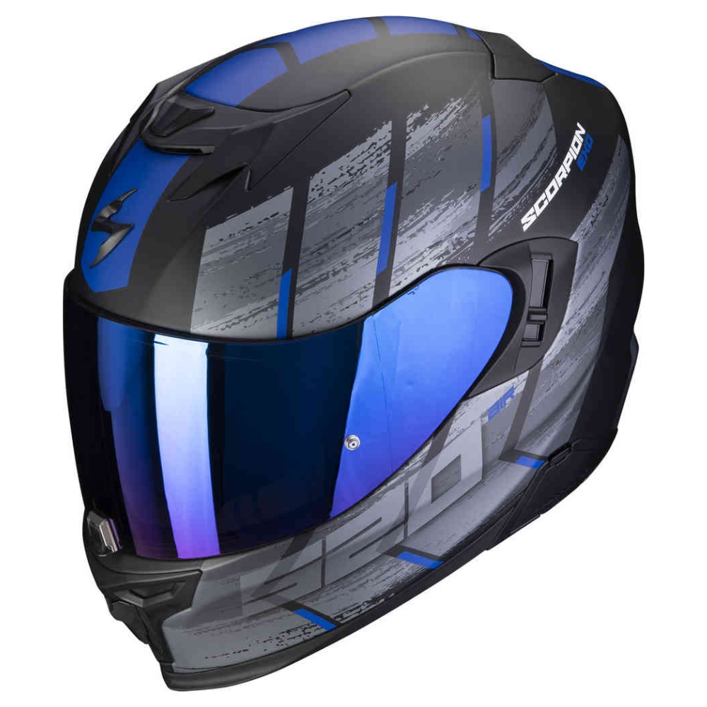 MC Auto: Scorpion Exo-520 Air Laten Maha Matt Black/Blue Helmet